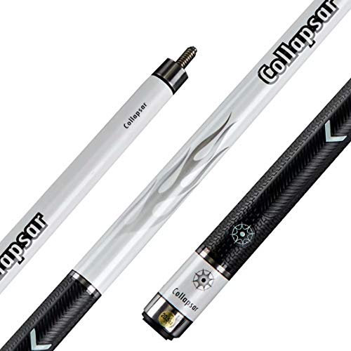 Collapsar R Serie 147,3 cm 2-Teilig Ahorn Billard Pool Queue Stick PU Grip, Weiß, 19.5OZ