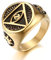 JewelryWe Ringe Herren All-Seeing-Eye Siegelringe: Retro Herren-Ring Edelstahl Illuminati Auge der Vorsehung All-Seeing Eye The Eye of Providence Pyramide Ring Band Bandring mit Gravur Gold Größe 59