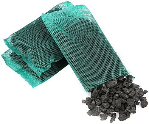 Carbone Attivo per filtraggio,Filtro a Carbone Attivo per purificare l'acqua Pellet di Carbone per Acquario attivati con Sacchetti di Media a Rete Libera(3 Sacchetti della Rete)