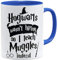 OM3® Hogwarts wasn't hiring so I teach muggles instead Kaffee-Tasse | Keramik Becher | 11oz 325ml | Beidseitig Bedruckt | Blau