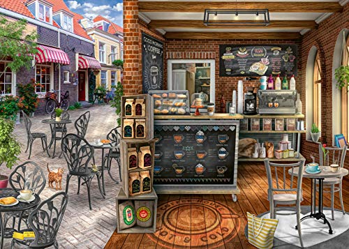 Ravensburger Puzzle 2D 1000 elementów: Urocza Kawiarnia, Stary Design