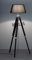 Nautical Replica Hub Black Wooden Tripod Floor Lamp Chrome Finish Wood Base (Without Shade) Height 50
