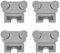 ULROAD 4x Ersatzteil für IKEA Kvartal Rolle Gleiter Set mit 4 Stück Replica Ersatzteile
