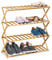 Relaxdays faltbares Schuhregal, 4 Ebenen, 12 Paar Schuhe, Zuhause & Camping, Bambus Schuhständer, HBT 68x67x26 cm, Natur