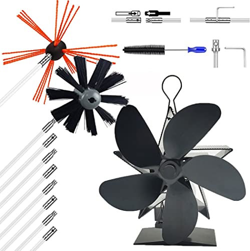 0℃ Outdoor Spazzola Canna Fumaria Kit Spazzacamino Nylon Spazzola Pulizia Camino Canna Fumaria Canna Fumaria Spazzola Ventilatore per Stufa a Legna per la Pulizia dei Pelucchi,5m