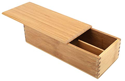 Boite Rangement Bambou, Étui à baguettes portable, 27x11x6,6cm Boîte à baguettes japonaises Boîte de rangement en bambou pour la cuisine d'hôtel de restaurant à usage domestique