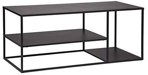 PEGANE Meuble TV en Acier Coloris Noir - Longueur 120 x Profondeur 50 x Hauteur 50 cm