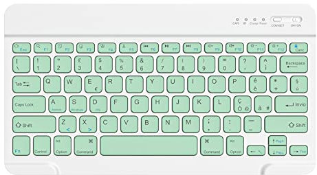 HZD Tastiera Wireless Bluetooth, Rechargeable Universale, per Tablet Samsung/IOS/Android/Windows/Telefoni, Layout Italiano QWERTY, Ultra Sottile, Piccola