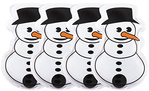 Brandsseller Taschenwärmer 4er Set Schneemann Handwärmer Taschenheizkissen Wiederverwendbare Wärmekissen