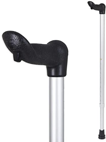 Days Ergonomischer Gehstock mit Fischer-Griff, rechte Hand, Gehhilfe, leicht, höhenverstellbar, reduziert Druck und Belastung, rutschfeste Hülse