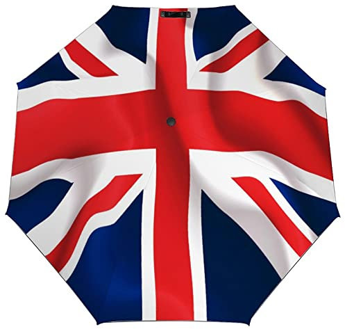 3 Fold Auto Umbrella Waving Union Jack Flag Portable Travel Outdoor Umbrellas Sun Rain UV Protection Umbrella For Men Women, Kids