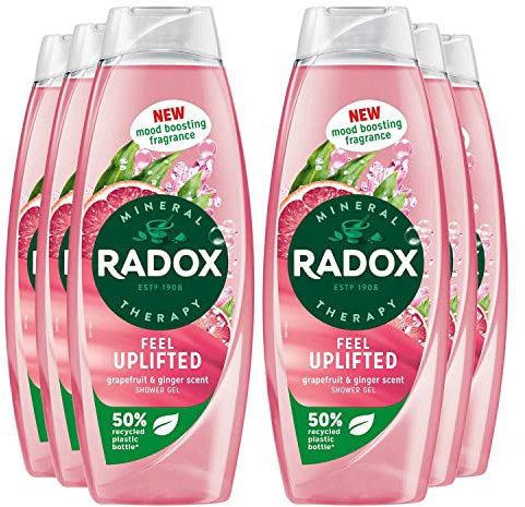 Radox Mineral Therapy Feel Uplifted Shower Gel with Grapefruit & Ginger Scent - 675 ml (Pack of 6)