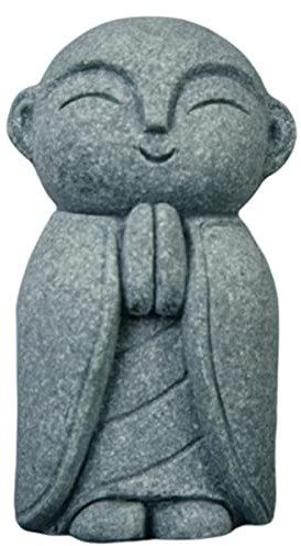 livelyfish Japanischer Buddha-Stein, Bosatsu, Feng Shui, betender Mönch, Sandstein, glücklich/lächelnde Miniatur-Figur, Ornament für Aquarium, Haus, Garten, Dekoration, 10