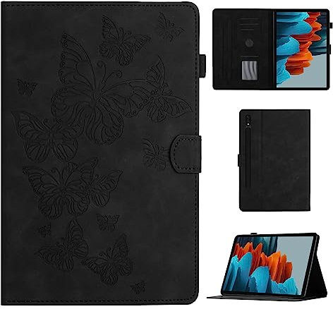 CASAFUNY Funda para Samsung Galaxy Tab S8 2022 / Tab S7 2020 11 Pulgadas Case con Soporte de S-Pen Carcasa con Auto-Sueño/Estela para Samsung Tab S8 / S7 11, Negro