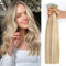 JESSBO Tape in Extensions Echthaar #P18/613 Aschblond mit Bleichblond 55cm 20 Stück Invisible Seidig Gerade Remy haar echthaar haarverlängerung echthaar invisible tape extensions (50g/Packung)