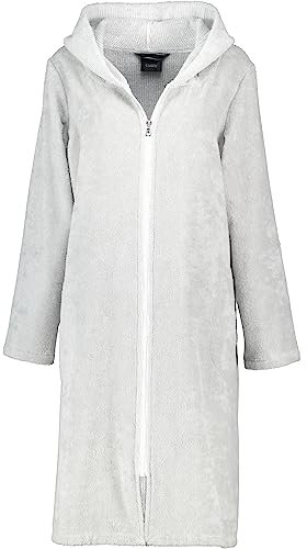 Cawö Home Bademäntel Damen Kapuze Zipper 5108 silber - 76 M
