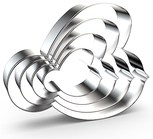 Lot de 4 emporte-pièces en acier inoxydable Motif abeille Tailles assorties 12,7 cm, 10,2 cm, 7,6 cm, 5,1 cm