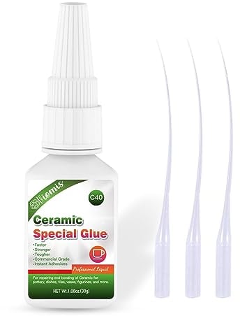 Viomis Ceramic Glue - Instant Super Glue for Porcelain, Pottery Repair, Fast Drying | Heat Resistant | Waterproof Strong Adhesive for Ceramic, Dishes, Tiles, DIY Crafts