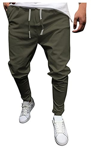 KONG JIMFAN Hosen Herren Fit Joggpants Taschen Herren Sporthose Jogginghosen Herren Performance Pants Herren Reha Hose Herren Seitlich Zu Öffnen and Herren Hose Jogger Hose Herren(Armeegrün,XXL)