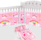 Aolso Bettumrandung Babybett, 2 Stück Nestchen für Kinderbetten Kantenschutz Baby Babybett, Atmungsaktive Polsterung, Rausfallschutz für Babybett,Abnehmbar -340cmx30cm + 160cmx30cm(Einhorn)