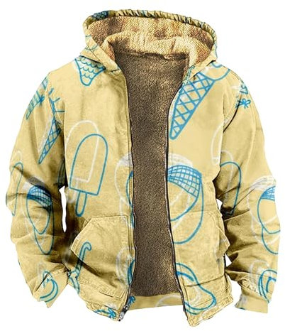 Übergangsjacke Herren Jacke Herren Rüschenhemd Herren Jacken Herren Herren Weste Motorradjacke Herren Mit Protektoren Herren Jacken Vintage Winterjacke Blau Hemd Jeansjacke(Yellow,3XL)