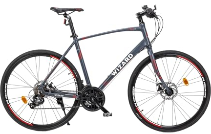 Wizard 28 Zoll Ranger 1.3 Crosser Speed Bike 21 Gang Scheibenbremse (54 cm, Grau)