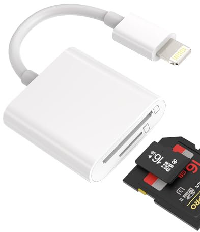 Lettore Schede SD Micro SD 2 in 1 Adattatore Lightning Jack Card Reader Chiavetta Scaricare Foto Accessori per Apple Iphone 14 13 12 11 Pro Max 7 8 Plus X SE XS XR per iPad Air Tablet Convertitore