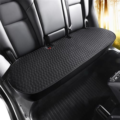 SanQing Car Seat Cover Luxury Napa Leather Rear Seat Covers for Tesla Model 3/Y Car Seat Bottom,Heavy Duty Seat Cushion Protector Without Backrest (Black Back, Model 3)
