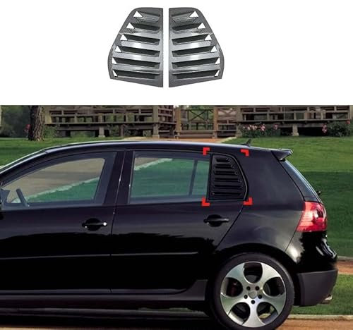 MBROS 2pcs Heckscheibe Lamellen Abdeckung für VW Golf 5 MK5, Dreieckige Jalousie Haifischkiemenförmige Heckscheibe Dekorative Entlüftung,B Carbon Pattern