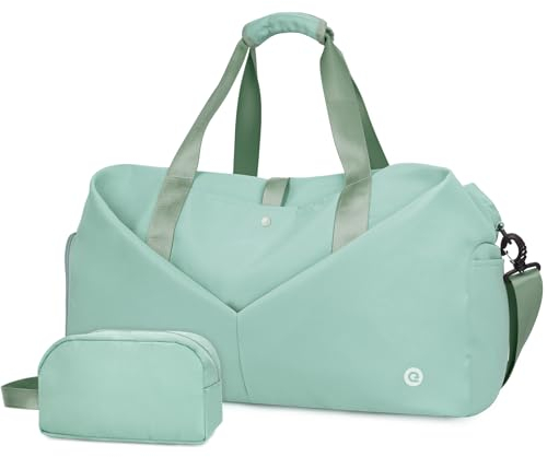 Ceneda Sporttaschen Klassische Reisetasche mit Schuhfach und Kulturtasche Sporttasche Damen Herren Tragbare schwimmtasche Sporttasche groß Gym travel Bag Wochenendtasche Yoga Tasche (Minzgrün)