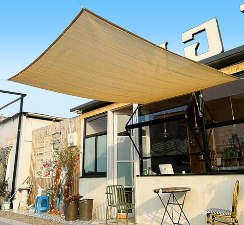 Voile Ombrage 6x4 Voiles d'ombrage pour Patio Toile Ombrage Extérieur 3x4m Toile Pergola pour Fleurs, Pelouse, Extérieur, Pergola, Terrasse,beige-4x6m