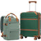 COOLIFE Valise cabine 55 x 35 x 20 cm pour avion Ryanair Bagage à main Bagage cabine valise rigide avec serrure TSA et 4 roulettes jumelées, vert foncé, 55 x 40 x 20cm -Set 2tlg, Valise cabine à