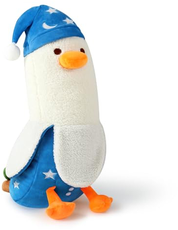 shownicer Plüschtier Banane Ente Kuscheltier Stofftier Kawaii Ente Plüsch, Banane Plüschkissen Spielzeug Wurfkissen, Ente Kissen Geschenk für Kinder Mädchen 3+ Jahre (Blau, 50cm)
