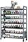 Bambus-Schuhregal mit Rollen, 7 Etagen, Schuhaufbewahrung, Organizer, Regale, stabiler Rahmen, Schuh-Organizer mit herausnehmbaren Schichten für Schrank, Flur, Eingangsbereich, Wohnzimmer, 80 cm
