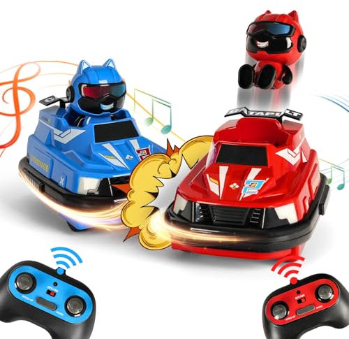 ZWBIGCHA Remote Control Bumper Cars for Kids, RC Bumper Cars Set of 2, Electronic Bump & Pop-Up Game Toy with 2 Figures, Christmas Birthday Gift for 3 4 5 6 7 8 Year Old Boys Girls
