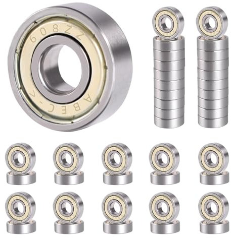 40 Piezas Rodamientos de Bolas 608zz 8x22x7 Rodamientos de Bolas para Monopatín Rodamientos de Bolas de Ranura Profunda en Miniatura para Patinetas, Scooters, Patines en Línea