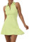 GroYolan Tennis Dress for Women Polo Golf Dresses with Shorts 23 Pockets Sleeveless Athletic Sport Outfit Zip Up Workout Dress Apple Green