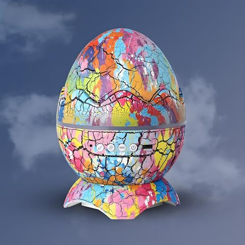 Lancoon Dino-Ei Galaxielicht Sternenprojektor Nachtlicht Musik Wassertanz-Effekt Schlafmodus Weißrauschen Fernbedienung Kinderzimmerbeleuchtung