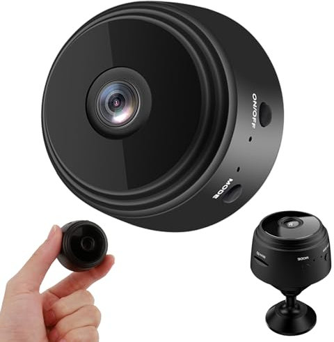 Atshld Mini Kamera 1080P Full HD WLAN Überwachungskamera Innen mit Akku, Kompakte WiFi Kamera mit Bewegungsmelder, Live Video Übertragung per Handy App, Ideal für Zuhause und Büro Sicherheit