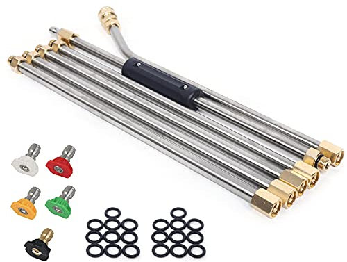 High Pressure Washer Wand Extension Set, Pressure Washer Extension Wand, 1/4 Quick Connect Power Washer Lance with Spray Nozzle Tips (30°)