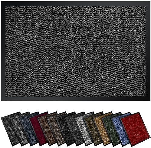 Gentle North Hochwertige Fußmatte grau schwarz 60x180cm groß für Innen & Außen - Schmutzfangmatte rutschfest, waschbar & wetterfest - Fussmatte für Eingangsbereich & Aussenbereich - Läufer Flur dünn