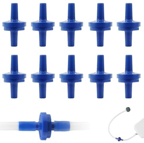 10 Stück Einweg Rückschlagventil PP 4mm Blau – Plug in Rücklaufsperre für Luftpumpen & Industriegeräte | Inline Luftventil