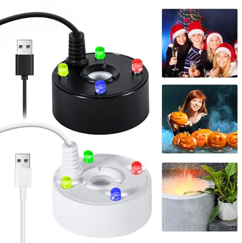 2 Stück Ultraschall Vernebler, USB Mini Nebelmaschine, Ultraschall Nebler, Ultraschall Nebelmacher Fogger, Nebler Ultraschall Vernebler Mit LED-Leuchten, Für Teich, Aquarium Garten, Halloween Pumpkin