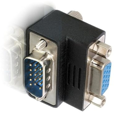 cablecc Adaptateur d'extension HDB15Pin VGA RGB mâle vers femelle coudé à 90 degrés pour écrans de moniteur