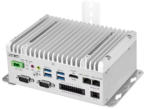 PeeliCeeli Mini PC Fanless, Industrial Mini Computer CPU i5 8265U, 2 COM RS232/RS485/RS422, DIN Rail Micro Embedded PC 16-pin GPIO, Dual Gigabit RJ45 LAN, HD, USB, Barebone NO RAM NO SSD