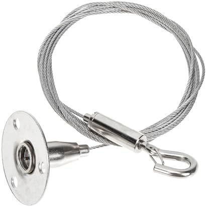 Hohopeti Accessoires Suspendre pour Tableaux et Luminaires, Câble Métallique en Acier Carbone 2 Mètres, Crochets de Fixation Robustes pour Cadre et Lampe, Support Mural Sécurisé, Usage