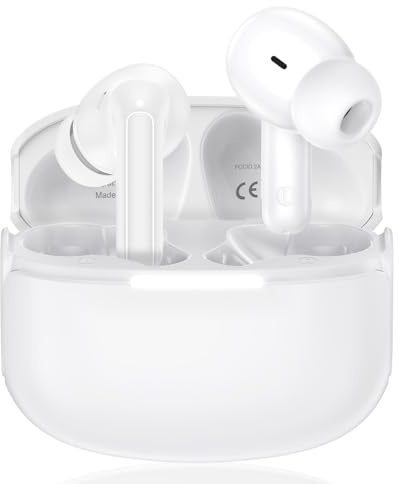 Wireless Earbuds,Bluetooth Headphones In Ear with 4 ENC Noise Cancelling | Mini Earpiece Deep Bass Stereo Sound, Touch Control for iPhone 17 Air/16/15/14/13 series,Samsung S26/25/25 Google Pixel