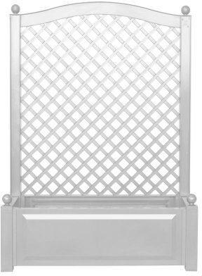 KHW 37001 Spalier 100 x 43 x 140 cm, mit Pflanzkasten, weiß