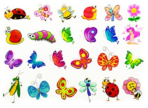 Oblique-Unique® Schmetterling Tattoo Set 48 Stück Kindertattoos Tattoo verschiedene Motive Kinder Spielen