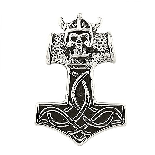 Autiga Anhänger Edelstahl Halskette Lederkette Kugelkette Gothic Thors Hammer Herren Damen